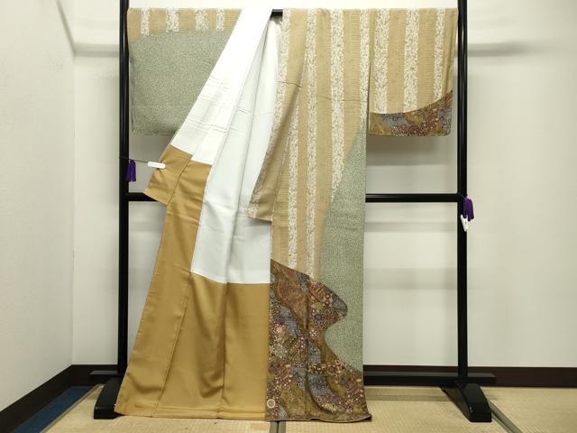 平和屋着物●訪問着　花唐草文　暈し染め　正絹　逸品　未使用　CABG4768gh