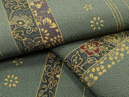 平和屋着物●上質な小紋　冊子花唐草文　金彩　鬼しぼ縮緬　正絹　逸品　CABG4769gh
