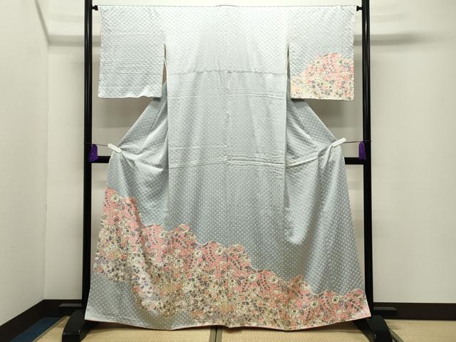 平和屋着物●訪問着　総絞り　辻が花　正絹　逸品　CABG4770gh