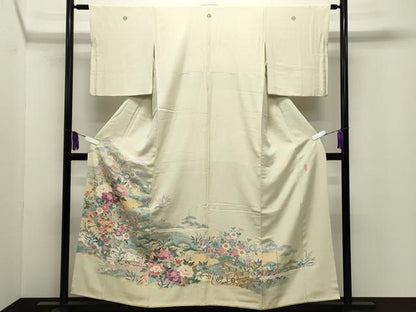 平和屋着物●本加賀友禅作家　二塚長生　色留袖　風景花文　暈し染め　正絹　逸品　CABG4777gh