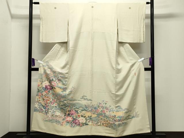 平和屋着物●本加賀友禅作家　二塚長生　色留袖　風景花文　暈し染め　正絹　逸品　CABG4777gh