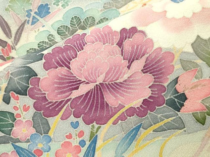 平和屋着物●本加賀友禅作家　二塚長生　色留袖　風景花文　暈し染め　正絹　逸品　CABG4777gh