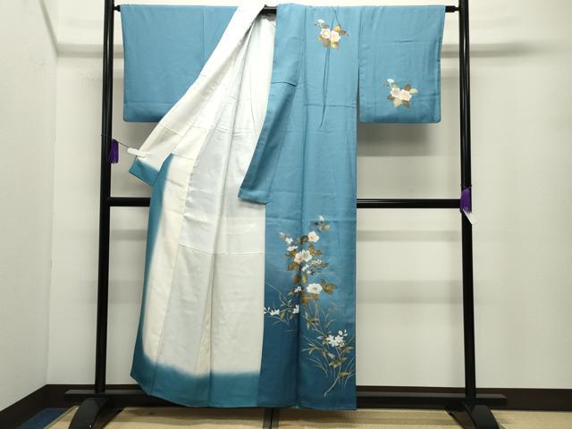 平和屋着物●訪問着　螺鈿　刺繍　枝花文　暈し染め　金彩　正絹　逸品　CABG4778gh