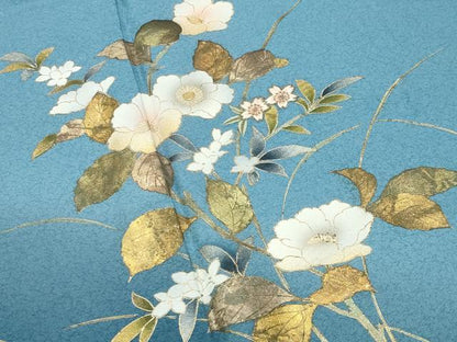 平和屋着物●訪問着　螺鈿　刺繍　枝花文　暈し染め　金彩　正絹　逸品　CABG4778gh