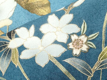 平和屋着物●訪問着　螺鈿　刺繍　枝花文　暈し染め　金彩　正絹　逸品　CABG4778gh