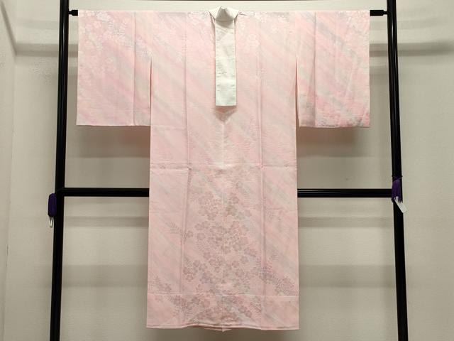平和屋着物●長襦袢　無双仕立て　斜線草花地紋　暈し染め　正絹　逸品　CABG4779gh