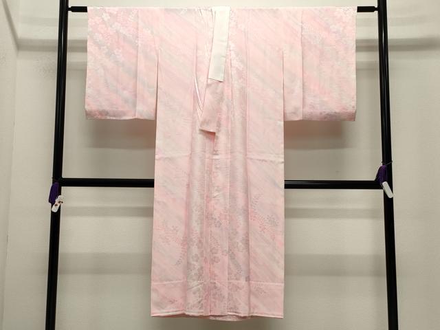 平和屋着物●長襦袢　無双仕立て　斜線草花地紋　暈し染め　正絹　逸品　CABG4779gh