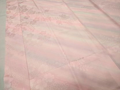 平和屋着物●長襦袢　無双仕立て　斜線草花地紋　暈し染め　正絹　逸品　CABG4779gh