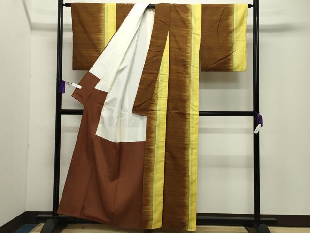 平和屋着物●上質な紬　間道　正絹　逸品　CABG4783gh