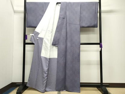 平和屋着物●上質な小紋　清原鵬彩　市松花蝶文　正絹　逸品　CABG4785gh