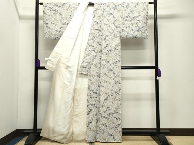 平和屋着物●上質な小紋　霞文　正絹　逸品　CABG4786gh