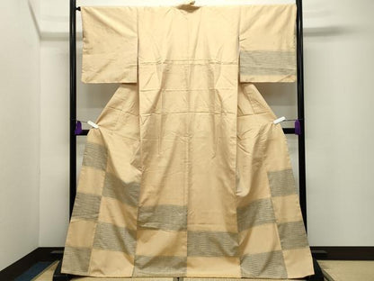 平和屋着物●訪問着　紬地　市松吉祥丸文　やまと誂製　ロング丈　正絹　逸品　CABG4789gh