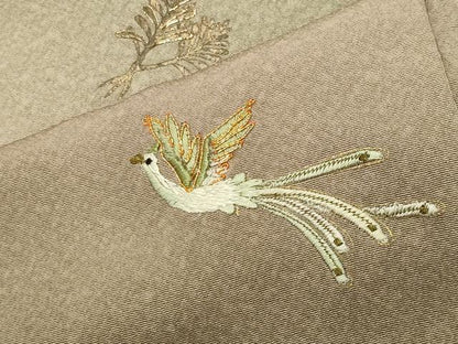平和屋着物●訪問着　駒刺繍　鳳凰蓑亀松竹梅文　暈し染め　金彩　正絹　逸品　CABG4790gh