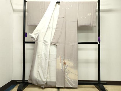 平和屋着物●訪問着　鬘帯花文　暈し染め　金彩　正絹　逸品　CABG4791gh