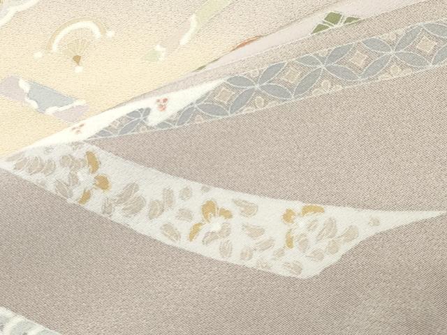 平和屋着物●訪問着　鬘帯花文　暈し染め　金彩　正絹　逸品　CABG4791gh