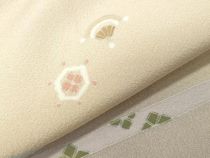 平和屋着物●訪問着　鬘帯花文　暈し染め　金彩　正絹　逸品　CABG4791gh