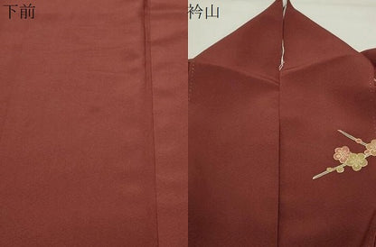 平和屋着物●訪問着　駒刺繍　花蝶枝梅文　金彩　正絹　逸品　CABG4792gh