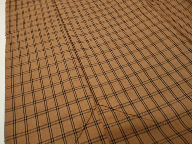 平和屋着物●上質な紬　格子柄　正絹　逸品　CABG4793gh