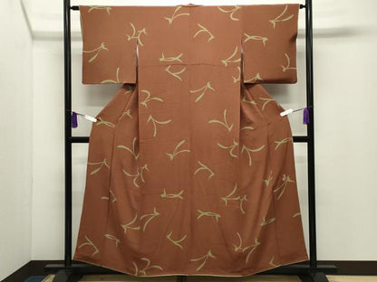 平和屋着物●人形作家・ホリヒロシ　小紋　兎　鬼しぼ縮緬　正絹　逸品　CABG4796gh
