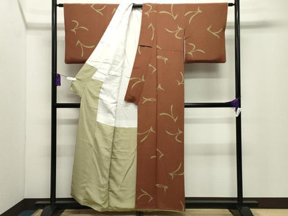 平和屋着物●人形作家・ホリヒロシ　小紋　兎　鬼しぼ縮緬　正絹　逸品　CABG4796gh