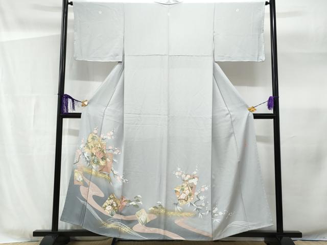 平和屋着物■豪華色留袖　作家物　破れ色紙重ね群鶴流水花文　暈し染め　金彩　正絹　逸品　CABG4801fb