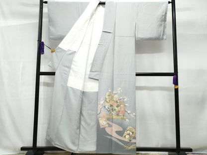 平和屋着物■豪華色留袖　作家物　破れ色紙重ね群鶴流水花文　暈し染め　金彩　正絹　逸品　CABG4801fb