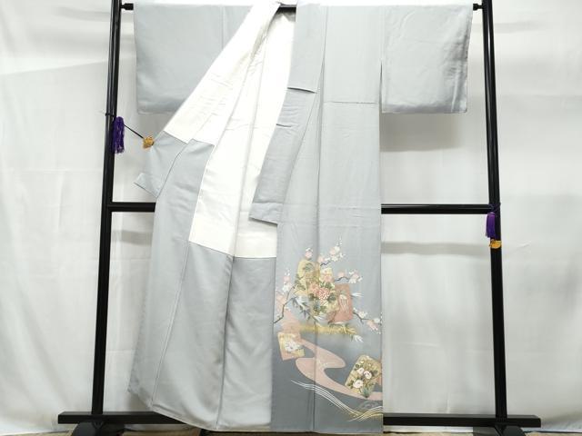 平和屋着物■豪華色留袖　作家物　破れ色紙重ね群鶴流水花文　暈し染め　金彩　正絹　逸品　CABG4801fb