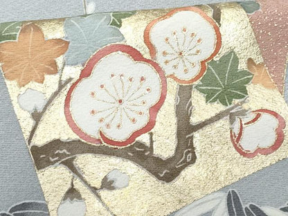 平和屋着物■豪華色留袖　作家物　破れ色紙重ね群鶴流水花文　暈し染め　金彩　正絹　逸品　CABG4801fb