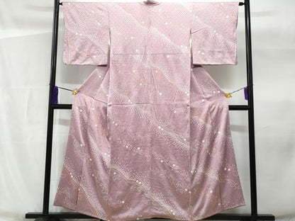 平和屋着物■上質な小紋　絞り　唐草文　正絹　逸品　CABG4805fb