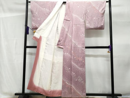 平和屋着物■上質な小紋　絞り　唐草文　正絹　逸品　CABG4805fb