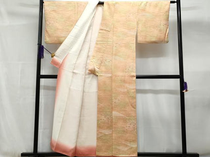 平和屋着物■上質な小紋　立波枝花文　暈し染め　正絹　逸品　CABG4809fb