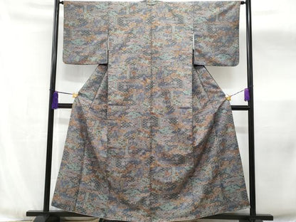 平和屋着物■小紋　吉祥花文　洗える着物　CABG4810fb