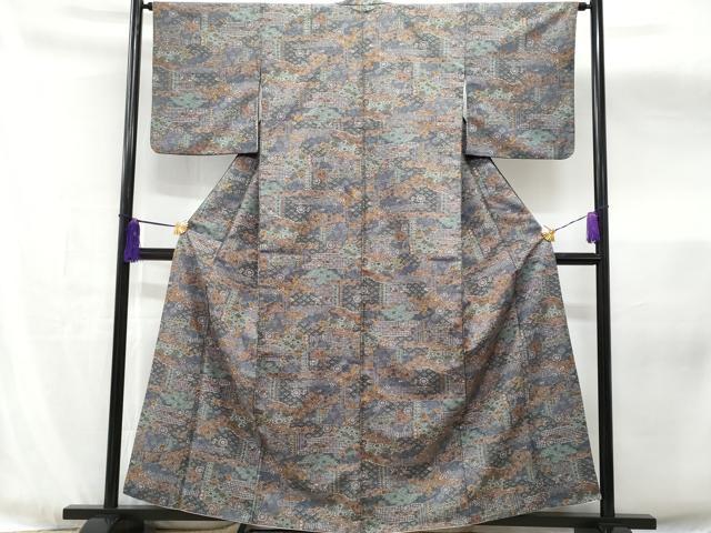 平和屋着物■小紋　吉祥花文　洗える着物　CABG4810fb