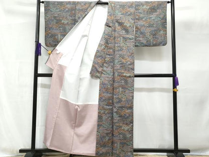 平和屋着物■小紋　吉祥花文　洗える着物　CABG4810fb