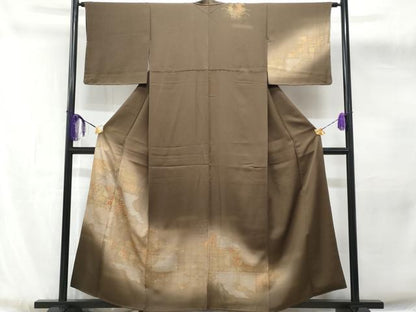平和屋着物■訪問着　刺繍　雲取り花文　暈し染め　金彩　正絹　逸品　未使用　CABG4815fb