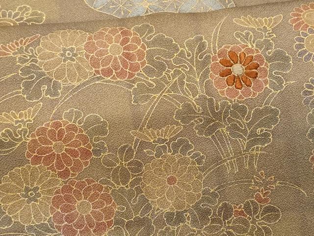 平和屋着物■訪問着　刺繍　雲取り花文　暈し染め　金彩　正絹　逸品　未使用　CABG4815fb