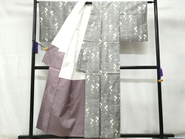平和屋着物■上質な紬 幾何学文様 正絹 逸品 CABG4816fb