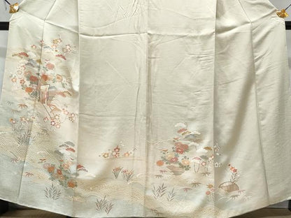 平和屋着物■訪問着 立波御所車花文 暈し染め 金彩 正絹 逸品 CABG4818fb
