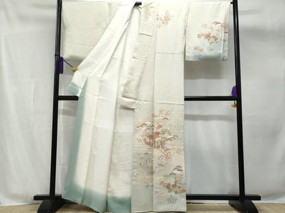 平和屋着物■訪問着 立波御所車花文 暈し染め 金彩 正絹 逸品 CABG4818fb