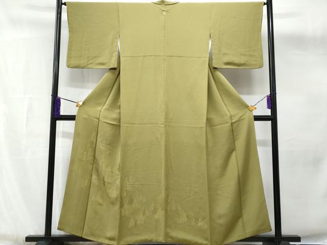 平和屋着物■豪華色留袖　樹林文　根岸色　正絹　逸品　CABG4824fb
