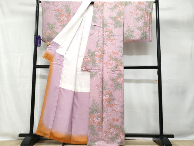 平和屋着物■上質な小紋　枝花文　正絹　逸品　CABG4825fb