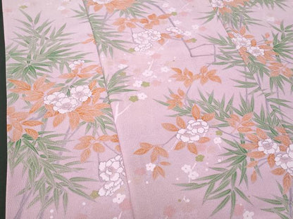 平和屋着物■上質な小紋　枝花文　正絹　逸品　CABG4825fb