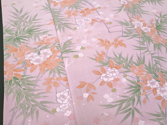 平和屋着物■上質な小紋　枝花文　正絹　逸品　CABG4825fb