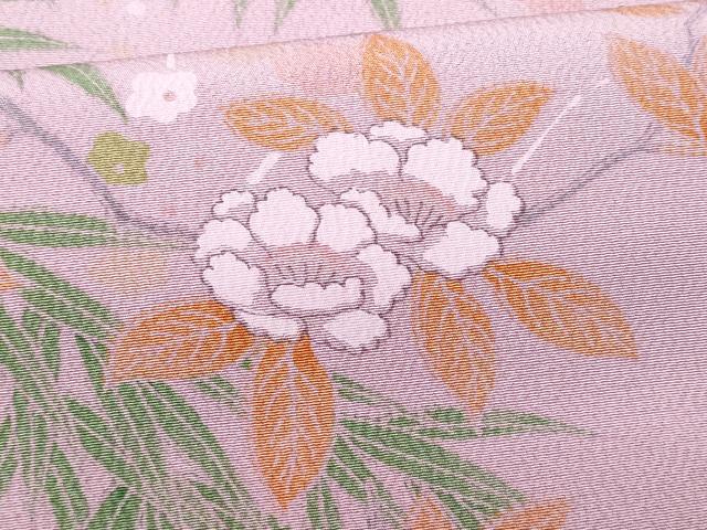 平和屋着物■上質な小紋　枝花文　正絹　逸品　CABG4825fb
