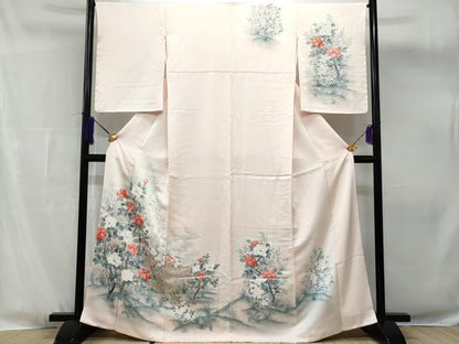 平和屋着物■訪問着　籬枝花文　正絹　逸品　CABG4830fb