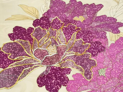 平和屋着物■豪華振袖 駒刺繍 流水枝花文 金銀彩 正絹 逸品 CABG4836fb