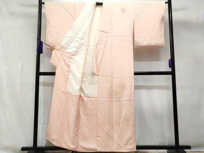 平和屋着物■中国三大刺繍　相良刺繍　訪問着　正倉院花文　銀糸　正絹　逸品　CABG4846fb
