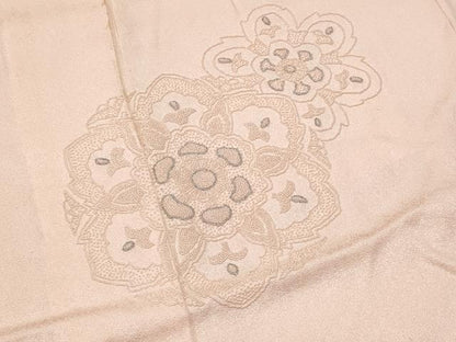 平和屋着物■中国三大刺繍　相良刺繍　訪問着　正倉院花文　銀糸　正絹　逸品　CABG4846fb