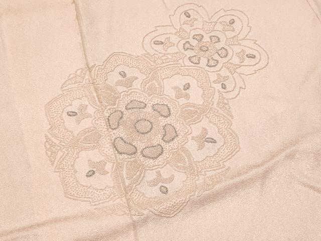 平和屋着物■中国三大刺繍　相良刺繍　訪問着　正倉院花文　銀糸　正絹　逸品　CABG4846fb