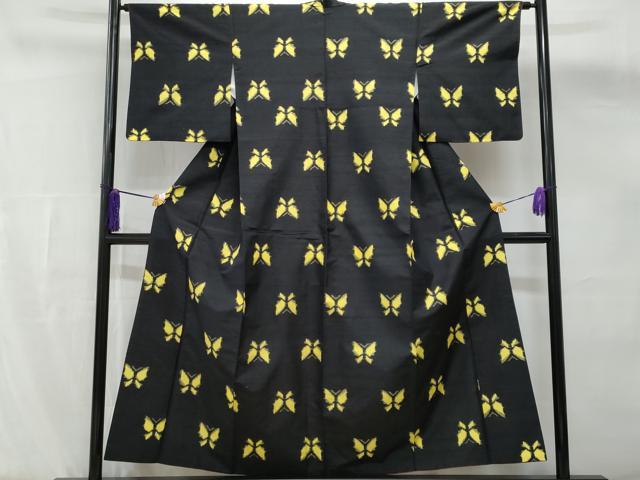 平和屋着物□上質な紬 舞蝶文 正絹 逸品 CABG4849fb